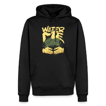 Plantes Plant Collector Plant Water Me - Sweat à capuche Premium bio Homme - noir - Devant - Nico (187cm)