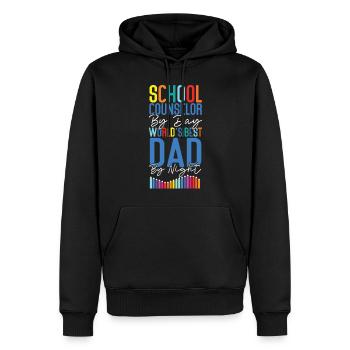 School Counselor Dad School - Männer Premium Bio Hoodie - Schwarz - Vorne - Nico (187cm)