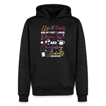 School Counselor Coffee I Like To - Männer Premium Bio Hoodie - Schwarz - Vorne - Nico (187cm)