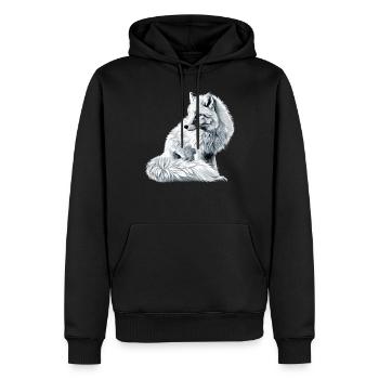 Arctic Fox Polarfüchse Polarfuchs - Men’s Premium Organic Hoodie - black - Front - Nico (187cm)