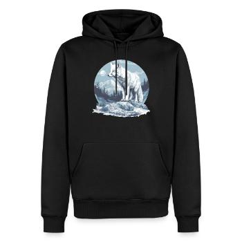 Arctic Fox Polarfüchse Polarfuchs - Men’s Premium Organic Hoodie - black - Front - Nico (187cm)