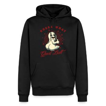 Devinez ce que les fantômes disent drôles de fantômes - Sweat à capuche Premium bio Homme - noir - Devant - Nico (187cm)