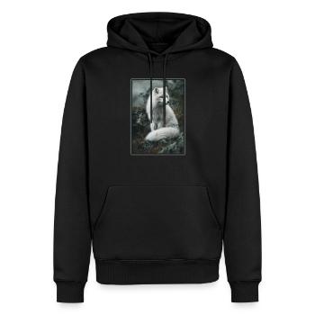 Renard arctique Polarfüchse Polarfuchs - Sweat à capuche Premium bio Homme - noir - Devant - Nico (187cm)