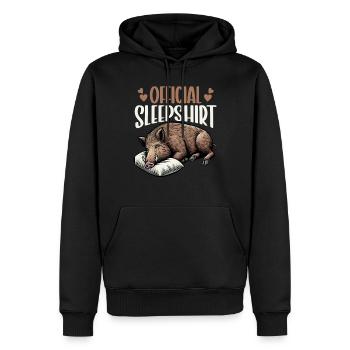 Chemise de nuit officielle Funny Wild Boar - Sweat à capuche Premium bio Homme - noir - Devant - Nico (187cm)