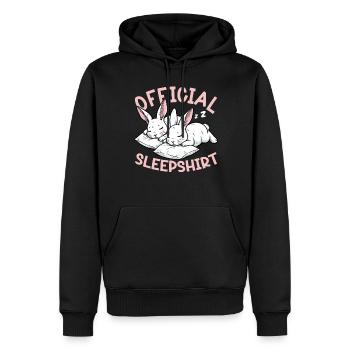 Official Sleeping Shirt Funny Rabbit Rabbit - Men’s Premium Organic Hoodie - black - Front - Nico (187cm)