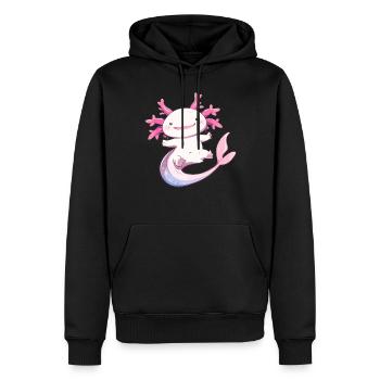Axolotl - Sweat à capuche Premium bio Homme - noir - Devant - Nico (187cm)