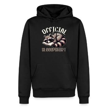 Chemise de nuit officielle Funny Raccoon - Sweat à capuche Premium bio Homme - noir - Devant - Nico (187cm)