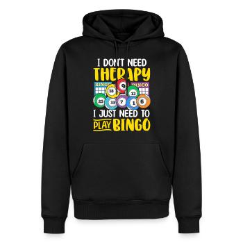 Ich brauche keine Therapie Lustiges Bingo Casino Glücksspiel - Männer Premium Bio Hoodie - Schwarz - Vorne - Nico (187cm)
