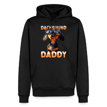 Teckel Papa Teckel Papa Viennois Papa Fête des Pères - Sweat à capuche Premium bio Homme - noir - Devant - Nico (187cm)