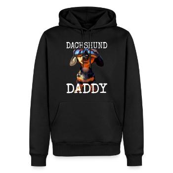 Teckel Papa Teckel Papa Viennois Papa Fête des Pères - Sweat à capuche Premium bio Homme - noir - Devant - Nico (187cm)