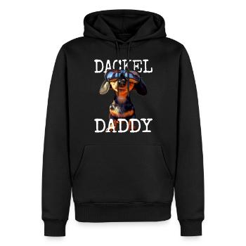 Teckel Papa Teckel Papa Viennois Papa Fête des Pères - Sweat à capuche Premium bio Homme - noir - Devant - Nico (187cm)