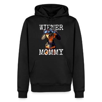 Viennoise, Maman, Teckel, Maman Teckel, Maman Fête des Mères - Sweat à capuche Premium bio Homme - noir - Devant - Nico (187cm)