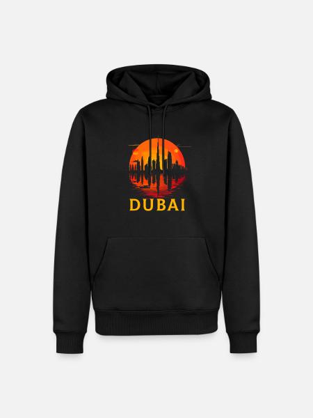 Dubai Skyline Arab Emirates - Männer Premium Bio Hoodie - Schwarz