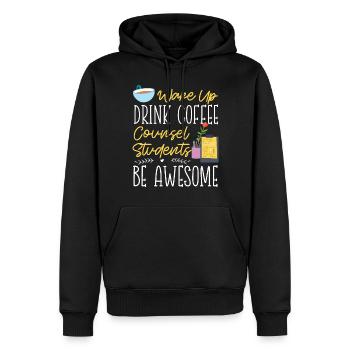 School Counselor Coffee Wake Up - Männer Premium Bio Hoodie - Schwarz - Vorne - Nico (187cm)