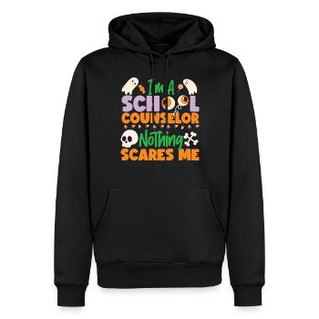 Conseillère scolaire Maman Halloween Je suis - Sweat à capuche Premium bio Homme - noir - Devant - Nico (187cm)