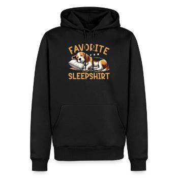 Official Sleep Shirt Funny Beagle Dog - Men’s Premium Organic Hoodie - black - Front - Nico (187cm)