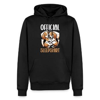 Official Sleep Shirt Funny Beagle Dog - Men’s Premium Organic Hoodie - black - Front - Nico (187cm)