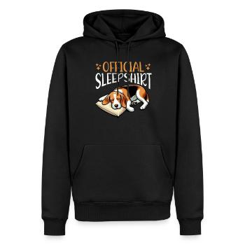 Official Sleep Shirt Funny Beagle Dog - Men’s Premium Organic Hoodie - black - Front - Nico (187cm)