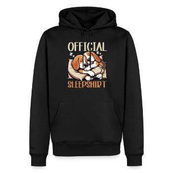 Official Sleep Shirt Funny Beagle Dog - Men’s Premium Organic Hoodie - black - Front - Nico (187cm)