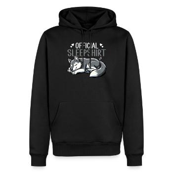 Official Sleeping Shirt She-Wolf Funny Wolf - Men’s Premium Organic Hoodie - black - Front - Nico (187cm)