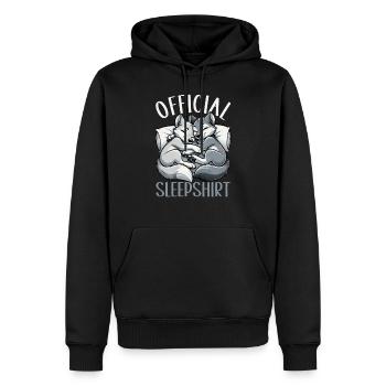 Official Sleeping Shirt She-Wolf Funny Wolf - Men’s Premium Organic Hoodie - black - Front - Nico (187cm)