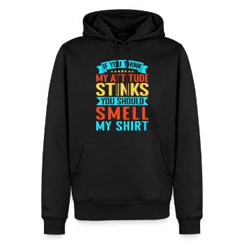 Fitness Motivation Bodybuilder Attitude Pue - Sweat à capuche Premium bio Homme - noir - Devant - Nico (187cm)