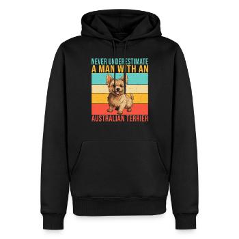 Cadeaux pour terrier australien - Sweat à capuche Premium bio Homme - noir - Devant - Nico (187cm)
