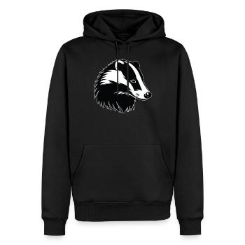 Badger Dachse Dachs - Männer Premium Bio Hoodie - Schwarz - Vorne - Nico (187cm)