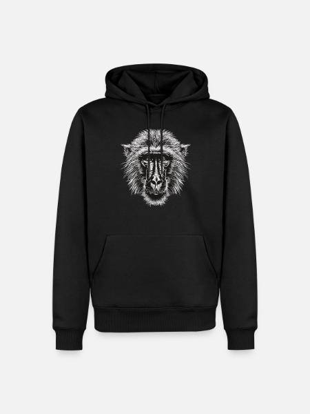 Baboon Paviane Pavian - Men’s Premium Organic Hoodie - black