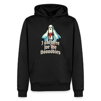 Lustiger Geister Spruch Für Die Boobies Halloween - Männer Premium Bio Hoodie - Schwarz - Vorne - Nico (187cm)