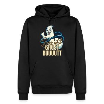 Rate Was? Geister Hintern! Lustiger Geister Spruch - Männer Premium Bio Hoodie - Schwarz - Vorne - Nico (187cm)