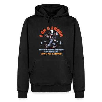 Drôle d’Halloween disant que je suis un balai avec - Sweat à capuche Premium bio Homme - noir - Devant - Nico (187cm)