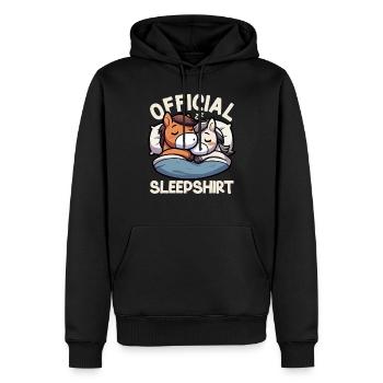 Chemise de nuit officielle Pyjama Funny Horse - Sweat à capuche Premium bio Homme - noir - Devant - Nico (187cm)
