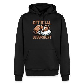Chemise de nuit officielle Pyjama Funny Horse - Sweat à capuche Premium bio Homme - noir - Devant - Nico (187cm)
