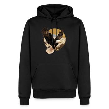 Pygargue à tête blanche Weißkopfseeadler - Sweat à capuche Premium bio Homme - noir - Devant - Nico (187cm)