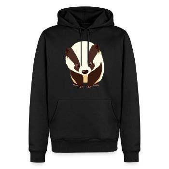 Badger Dachse Dachs - Männer Premium Bio Hoodie - Schwarz - Vorne - Nico (187cm)