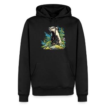 Badger Dachse Dachs - Männer Premium Bio Hoodie - Schwarz - Vorne - Nico (187cm)