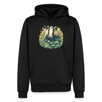 Badger Dachse Dachs - Männer Premium Bio Hoodie - Schwarz - Vorne - Nico (187cm)