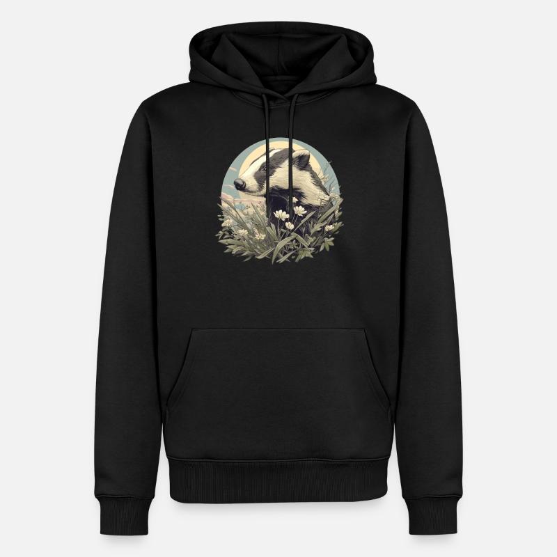 Badger Dachse Dachs - Männer Premium Bio Hoodie - Schwarz