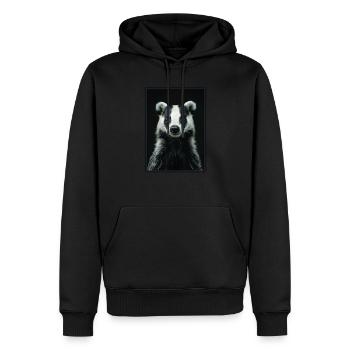 Badger Dachse Dachs - Männer Premium Bio Hoodie - Schwarz - Vorne - Nico (187cm)