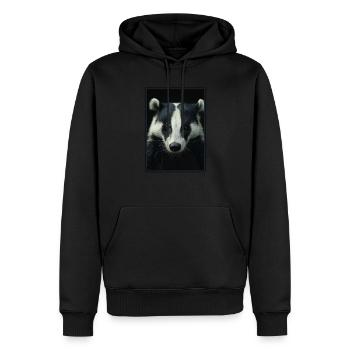Badger Dachse Dachs - Männer Premium Bio Hoodie - Schwarz - Vorne - Nico (187cm)