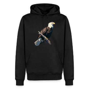 Pygargue à tête blanche Weißkopfseeadler - Sweat à capuche Premium bio Homme - noir - Devant - Nico (187cm)