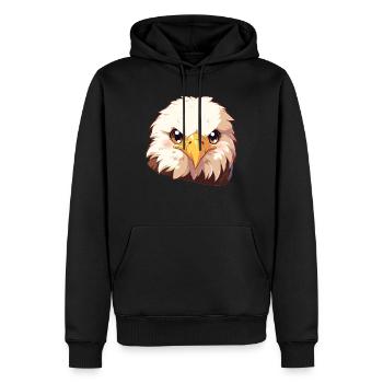 Pygargue à tête blanche Weißkopfseeadler - Sweat à capuche Premium bio Homme - noir - Devant - Nico (187cm)