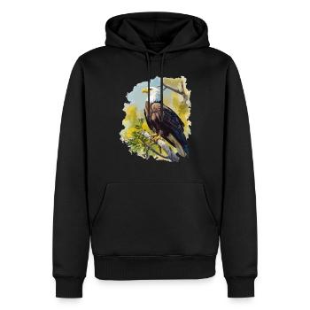Pygargue à tête blanche Weißkopfseeadler - Sweat à capuche Premium bio Homme - noir - Devant - Nico (187cm)
