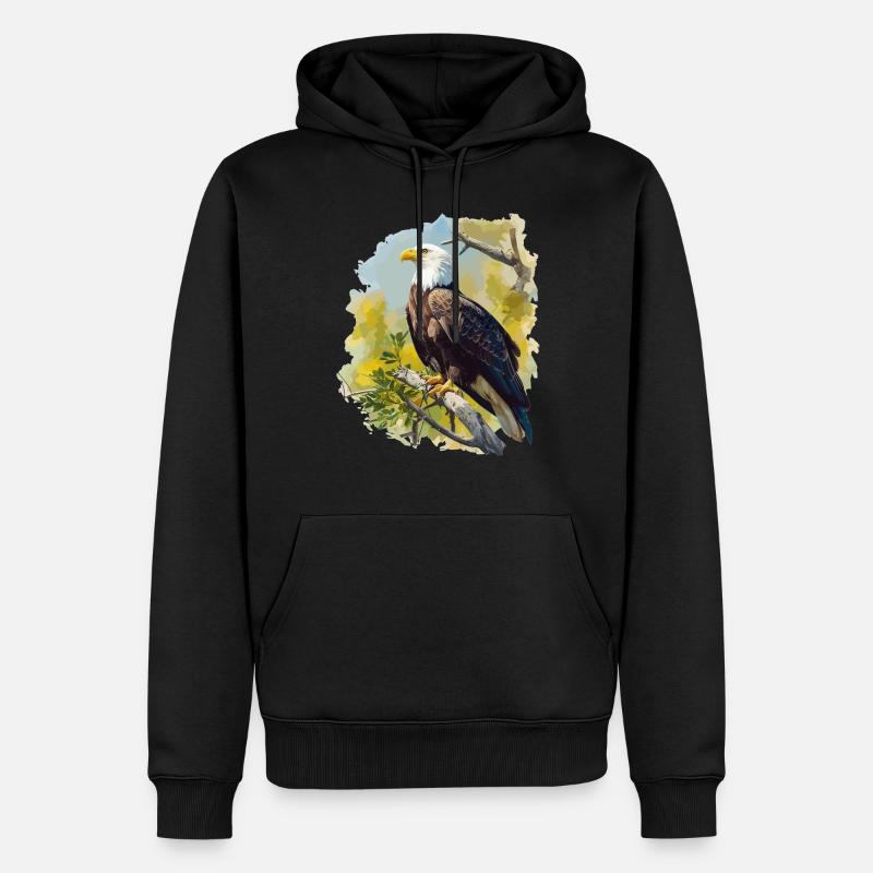 Bald Eagle Weißkopfseeadler - Männer Premium Bio Hoodie - Schwarz