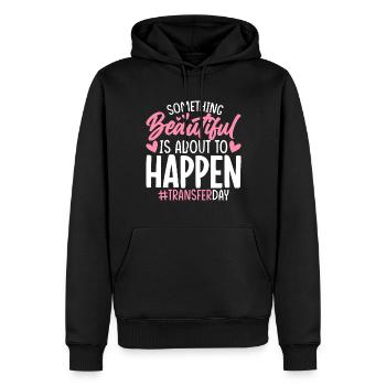 Etwas Schönes wird gleich passieren Lustiges - Männer Premium Bio Hoodie - Schwarz - Vorne - Nico (187cm)