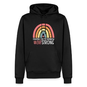 Se battre pour mon arc-en-ciel IVF Collecte d’ovules drôle - Sweat à capuche Premium bio Homme - noir - Devant - Nico (187cm)