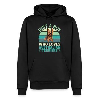 Cadeaux pour terrier australien - Sweat à capuche Premium bio Homme - noir - Devant - Nico (187cm)