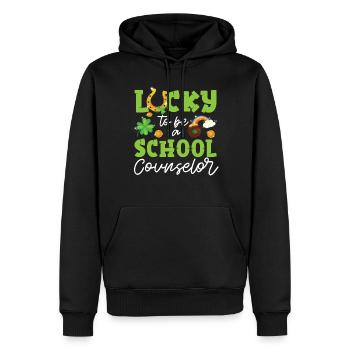Conseillère scolaire Fête de la Saint-Patrick - Sweat à capuche Premium bio Homme - noir - Devant - Nico (187cm)
