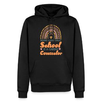 Conseillère scolaire Rainbow Behind - Sweat à capuche Premium bio Homme - noir - Devant - Nico (187cm)